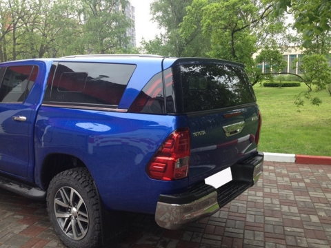 Кунг стальной для Toyota Hilux REVO (2015+) TL1 сдвижные форточки на боковых окнах