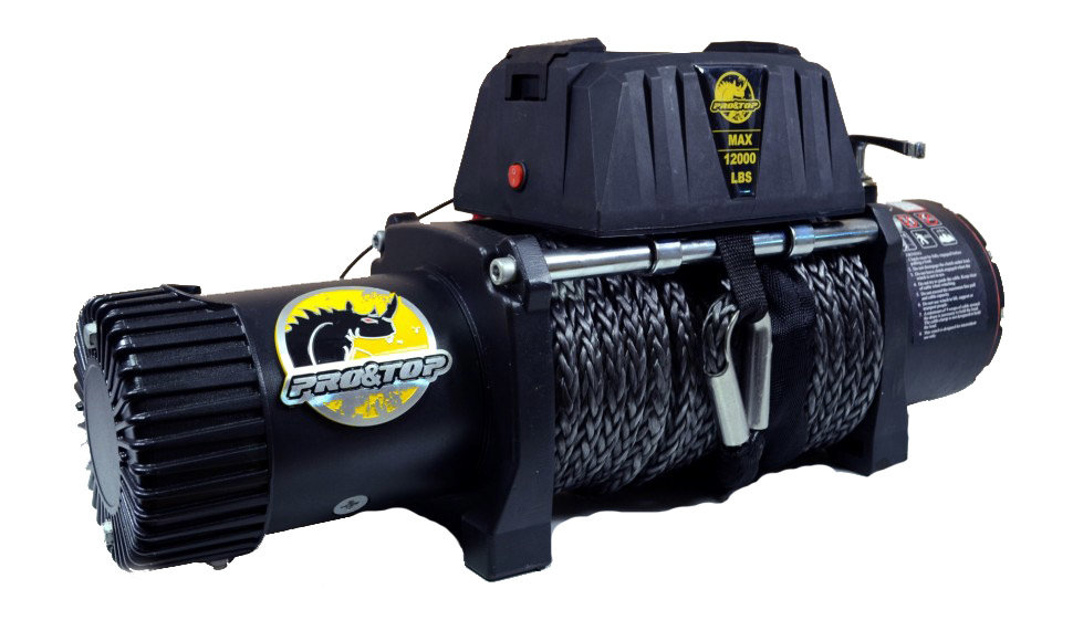 Лебедка электрическая  с синтетическим тросом PRO-TOP 12500lbs 12v  