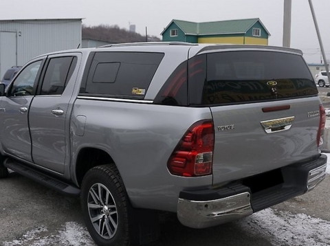 Кунг стальной для Toyota Hilux REVO (2015+) TL1 сдвижные форточки на боковых окнах