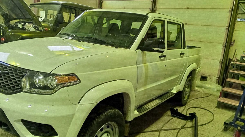 UAZ Patriot пикап (белый) — фото 1 работ в Custom's Tuning, Тюмень